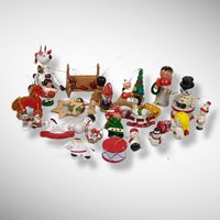Collection of Vintage Wooden Ornaments