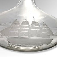 Vintage Toscany Glass Decanter with Ship