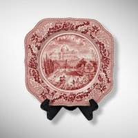 Johnson Bros Historic America The Capitol Square Pink and White Salad Plate