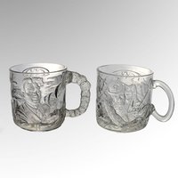 Set of 2 1995 McDonalds Batman Forever Handled Cups