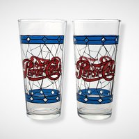 Pair of Pepsi-Cola Stained Glass Look Tumblers