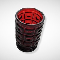 Set of 4 Ruby Red Vintage Candle Holder/Toothpick Holders