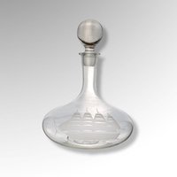 Vintage Toscany Glass Decanter with Ship