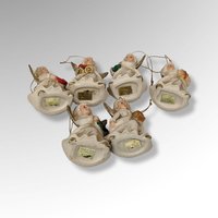 Set of 6 Homco Angel Ornaments