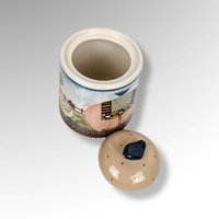 1999 Williraye Studio Coyne & Co Folk Art Teapot and Sugar Bowl