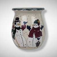 2000 Home and Garden Snowman Ceramic Utensil Holder
