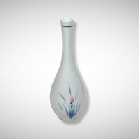 Vintage 1984 FTD Floral Bud Vase | White Ceramic w/ Pink & Purple Flowers | 7.5" Tall | Springtime Home Decor | Flower Lovers Gift