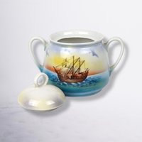 PK Unity Sugar Bowl with Ship, Made in Germany