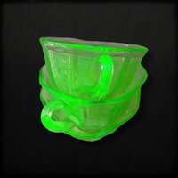 Set of 3 Anchor Hocking Green Princess Cups