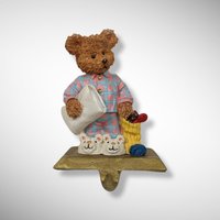 Boy and Girl Pair of Bedtime Bear Stocking Holders
