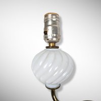Vintage Swirl Milk Glass Electric Sconce