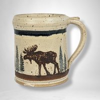 Dakota Stoneware Handmade Pottery Mug With Moose