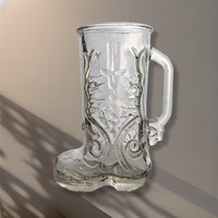 Clear Glass Boot Mug/Stein with Handle