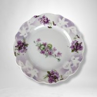 Pair of Schoenberg Germany Purple Floral Plates