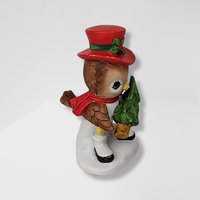 Vintage Lefton Spencer Sparrow and Lady Christmas Pair Figurines