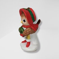 Vintage Lefton Spencer Sparrow and Lady Christmas Pair Figurines