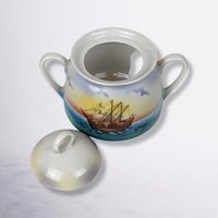 PK Unity Sugar Bowl with Ship, Made in Germany
