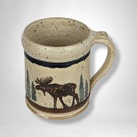 Dakota Stoneware Handmade Pottery Mug With Moose