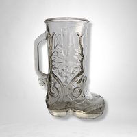 Clear Glass Boot Mug/Stein with Handle
