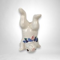 Set of 3 Ceramic White Playful Bunny Figurines