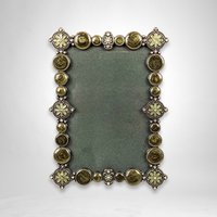 Metal 5x7 Picture Frame Sherburne Austrian Crystal and Enamel