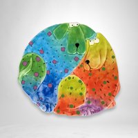 Charming Floppy Dog Ceramic Plate: Whimsical and Colorful Canine Delight