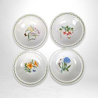 Set of 4 Windemere Garden Floral Cereal Bowls, Japan