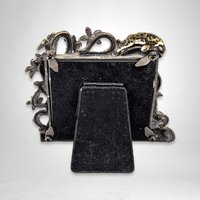 Metal Picture Frame with Austrian Crystal and Enamel Leopard