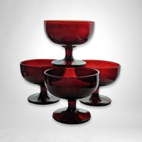 Set of 4 Anchor Hocking Royal Ruby Red Sherbet Cups