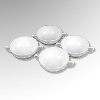 Set of 4 Anchor Hocking Vitrock Glass Cream Soup Bowl, Depression Glass