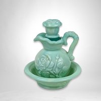 Avon Victoriana Field Flowers Bath Oil Decanter and Basin