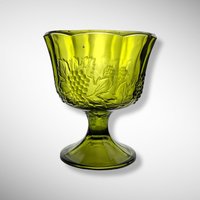 Vintage Indiana Glass Compote, Choose Green or Black