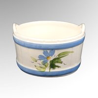 Vintage FTDA Wiess Hand-Painted Blue Floral Planter 