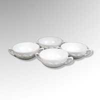 Set of 4 Anchor Hocking Vitrock Glass Cream Soup Bowl, Depression Glass
