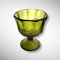 Vintage Indiana Glass Compote, Choose Green or Black