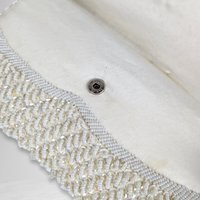 Vintage White Beaded Clutch