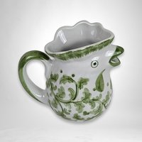 Pair of Vintage Blue and Green Chicken Creamers