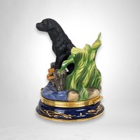 Franklin Mint Retrieving Summer Memories Trinket Box with Dog: Collectible Canine Keepsake