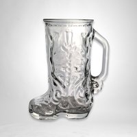 Vintage Glass Cowboy Boot Mug
