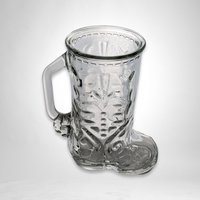Vintage Glass Cowboy Boot Mug