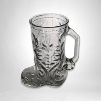 Vintage Glass Cowboy Boot Mug