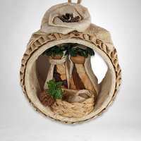 Handmade Nativity Hawaiian Ornament - Tropical Christmas Delight