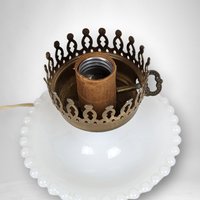 Vintage Milk Glass Hobnail Lamp