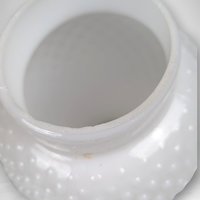 Vintage MCM Milk Glass Hobnail Lamp