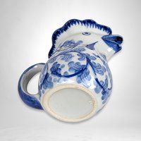 Pair of Vintage Blue and Green Chicken Creamers