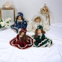 Charming Vintage Porcelain Girl Dolls - Set of 4 (5" Each) or 16 (2.5" Each) - Your Choice