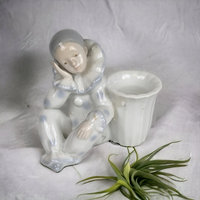 Otigiri Pierrot Clown Single Tapered Candle Holder - Whimsical Tabletop Decor