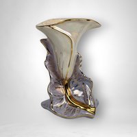 Vintage Kass Iridescent Calla Lily Ceramic Vase