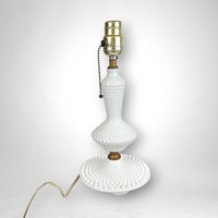 Vintage Milk Glass Hobnail Table Lamp - Shade Not Included