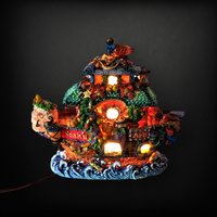 1997 Crinkle Claus Crinkle Ark Christmas Light-Up Decoration - Nostalgic Holiday Collectible